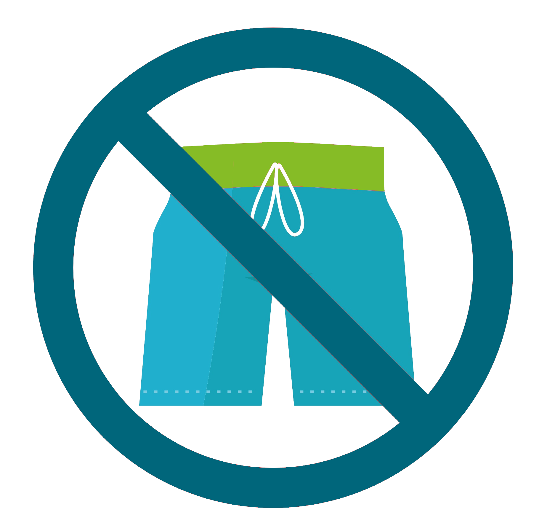 panneau shorts de bain interdits pour piscines pvc ou adhesif